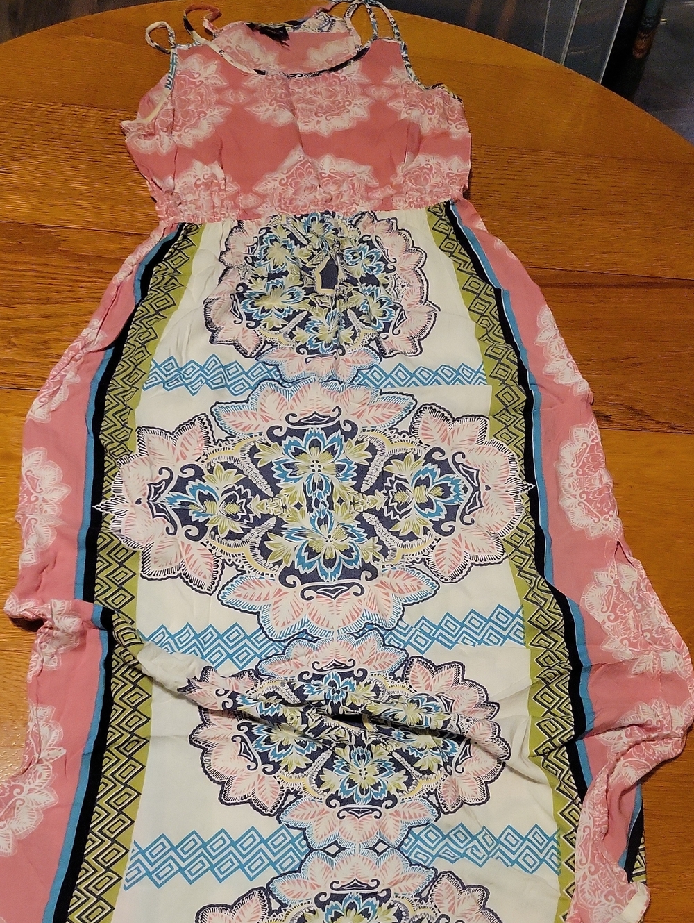 Angie Pink Paisley Trimmed Tank Top